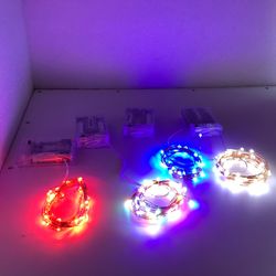 Lot Of 5 —Fairy Copper String Lights. Battery Operated