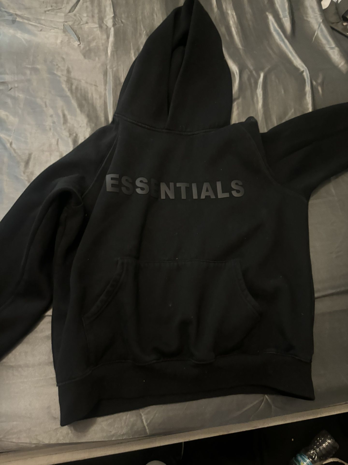 Black essentials hoodie sz s