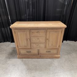 Traditional Light Wood Buffet with Brass Hardware