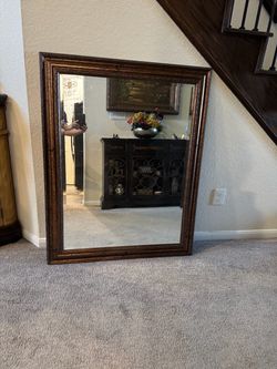 Large Wall Mirror with Bronze Frame