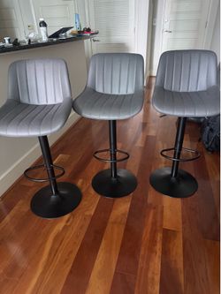 3 Gray Bar Stools