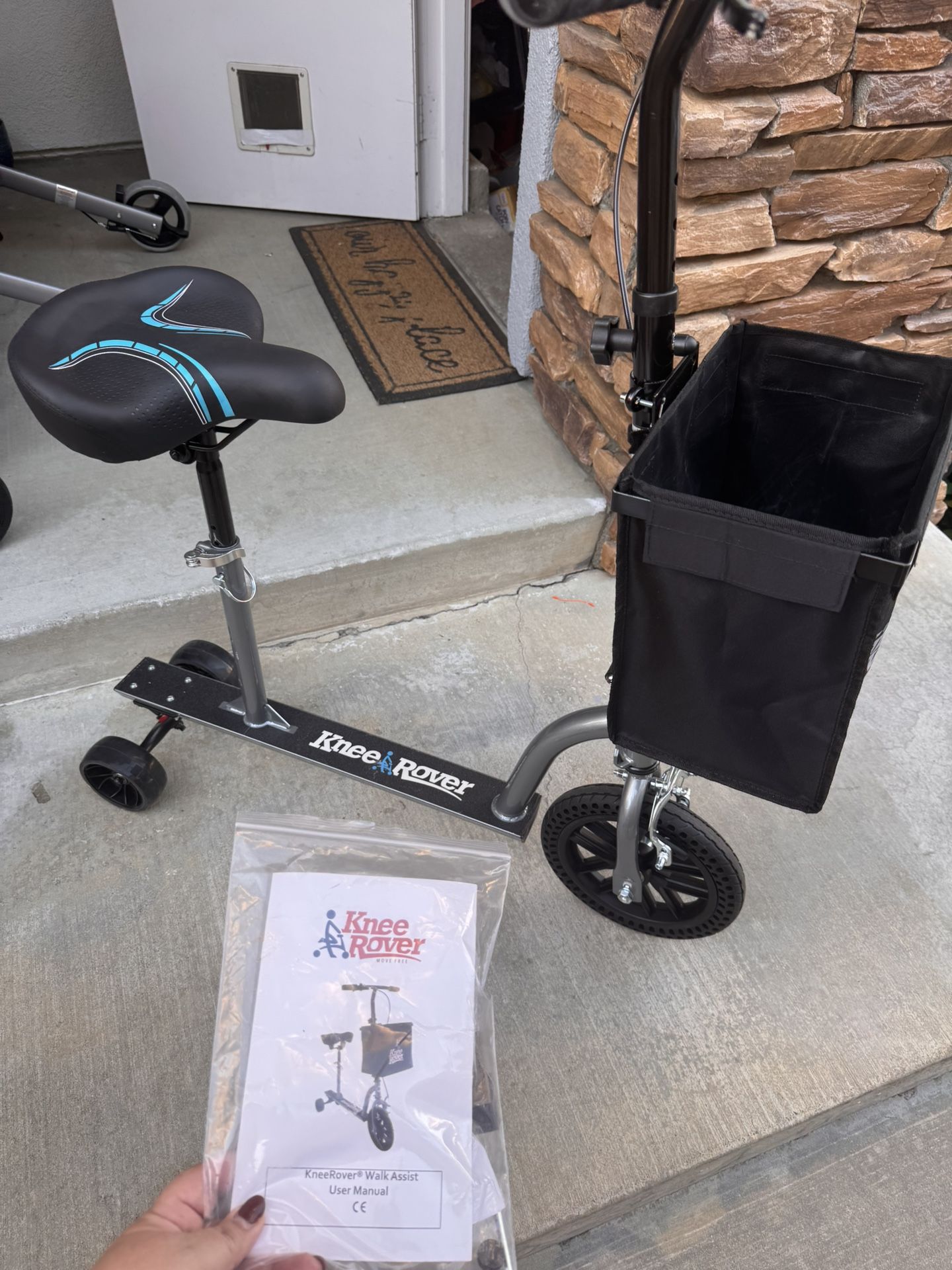 Ride On Knee Scooter, Full Size Basket. Bike seat Razor Scooter Model