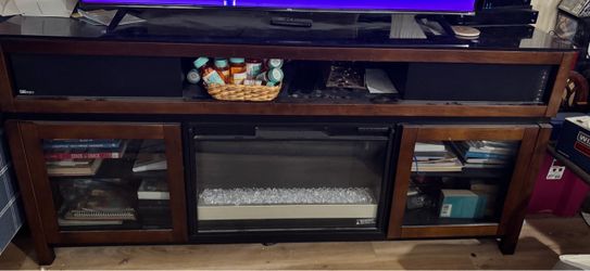 TV Stand with Electric Fireplace Insert