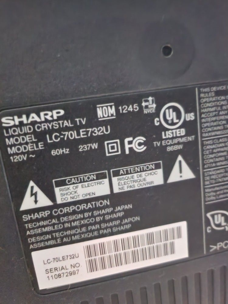 Sharp Aquos Quattron 70 Inch Tv