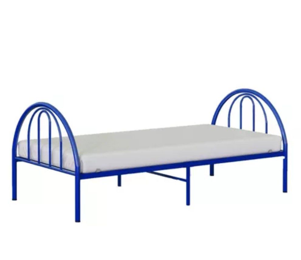 Blue Twin Metal Bed
