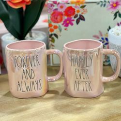 Rae Dunn Forever and Always & Happily Ever After mugs