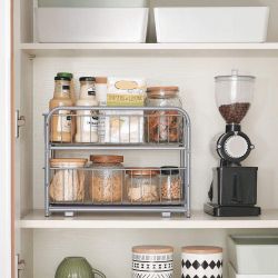 stackable 2-tier under sink cabinet organizer