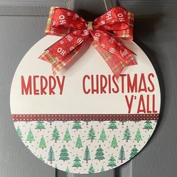 Merry Christmas Y’all Door Hanger 