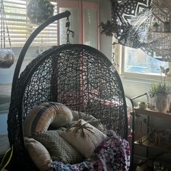 Hanging Egg Chair With Stand And Cushion