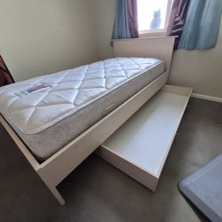 Twin Bed And Mattress And Under bed Drawer