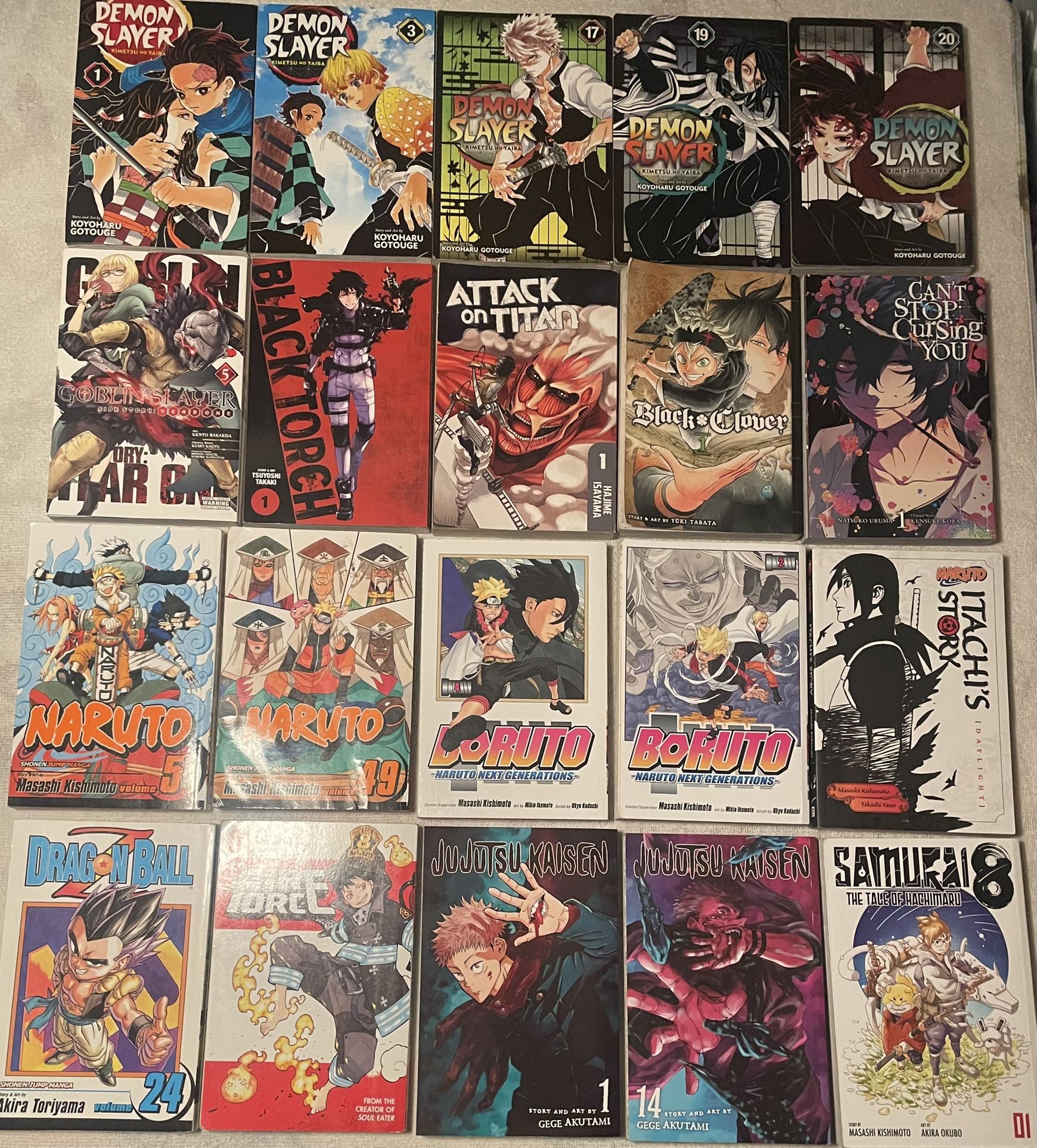 Manga Lot Bundle 20 Books