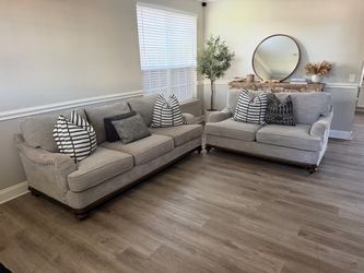 Cindy Crawford collection sofa and loveseat set