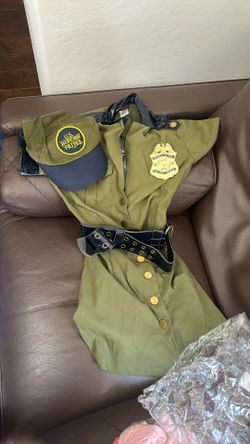 Halloween costume border, patrol woman, dream, girl