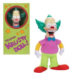 The Simpsons Krusty the Clown Talking Plush Doll Pull String 2024 Tree House Horror