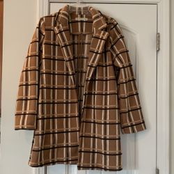 New! Potter’s Pot for Dry Goods women’s plaid wool/fleece coat jacket Size Small