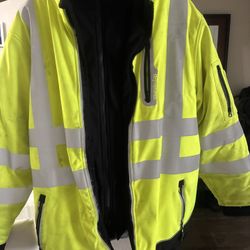 RefrigiWear High-Visibility Insulated Work Jacket (Size L) – Reflective Safety Coat