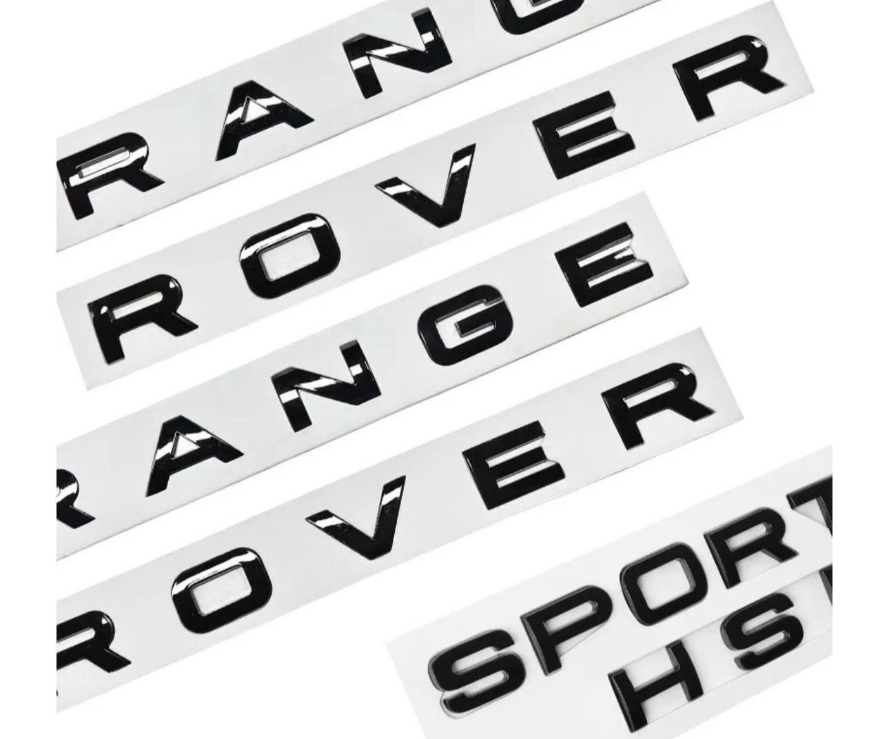 3x Gloss Black Front Hood Rear Liftgate Emblem For RANGE ROVER SPORT HSE Letters