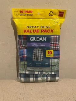 gildan men's woven boxer underwear, multicolor (10 pack) size s/p//ch 28”-30”