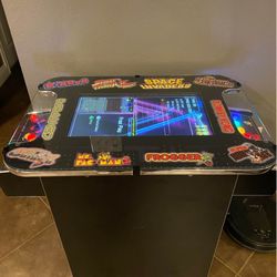 Cocktail table machine, retrograde, arcade machine, LED lights, 500+ games