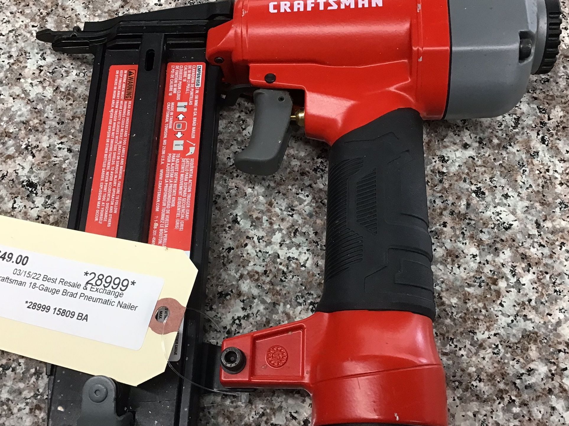 Craftsman 18-gauge Brad Pneumatic Nailer