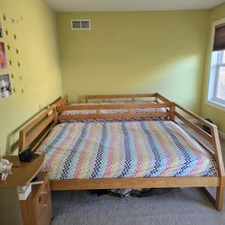 Wooden Full Over Twin Bunk Bed For Sale