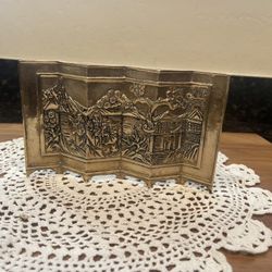Vintage Asian Chinese Japanese Brass Screen