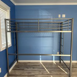 Walker Edison modern twin size children’s bed frame bedroom, silver