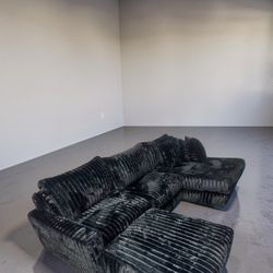 New Black Sectional 