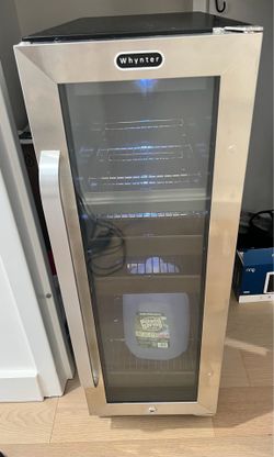 Beverage Fridge with Stainless Steel and Glass Door