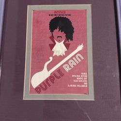PRINCE PURPLE RAIN CUSTOM MATTED FRAME