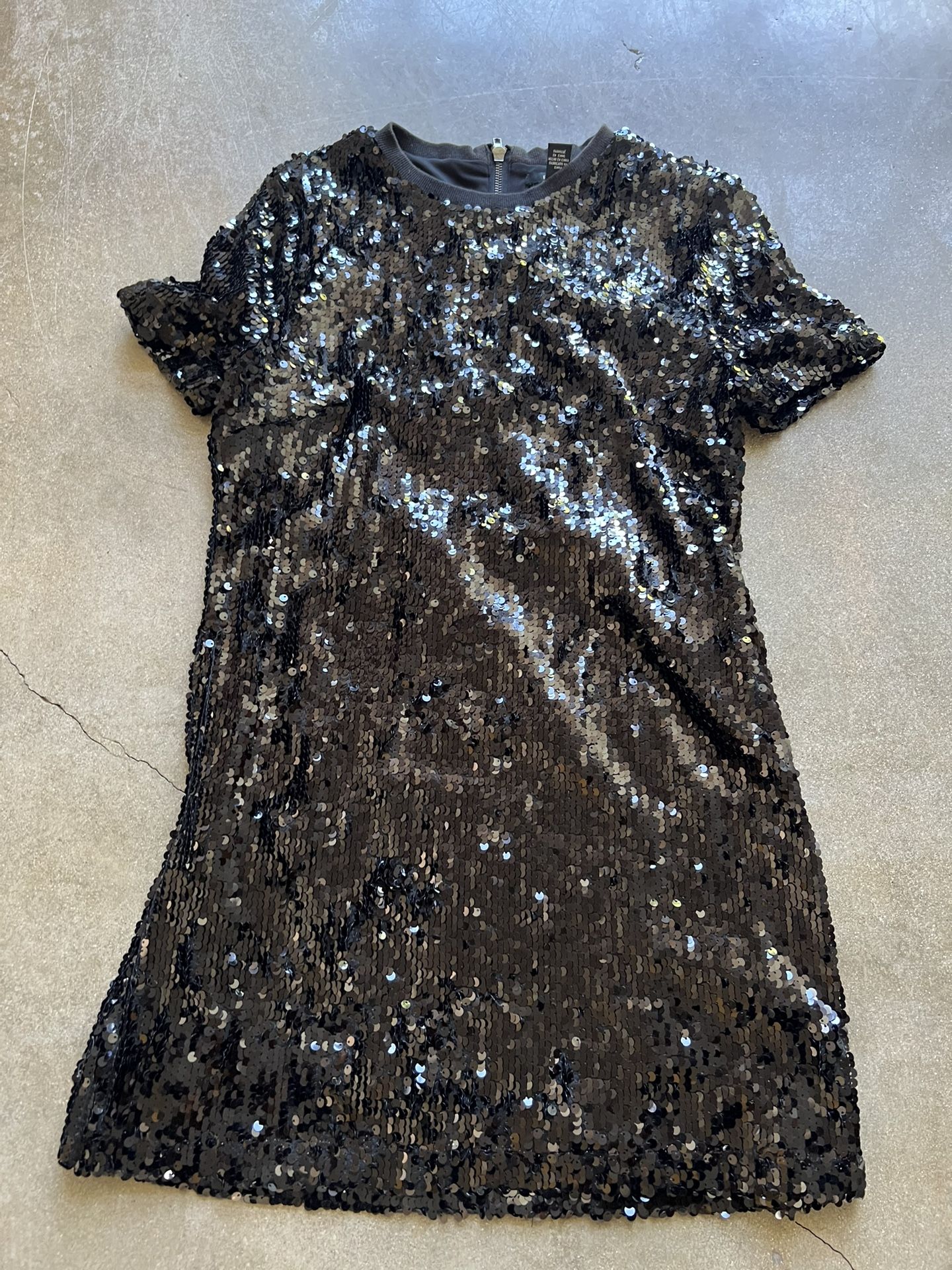 Black Sequined mini Dress Size Large