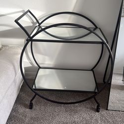 Glass bar cart
