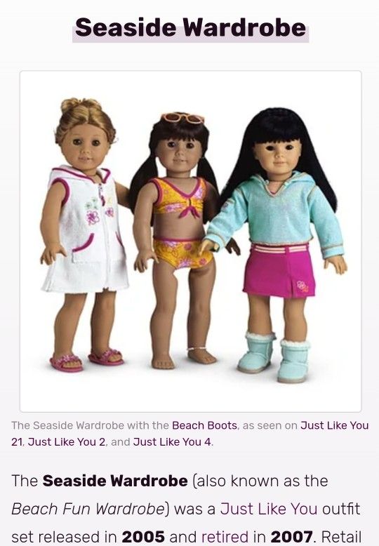 American Girl Seaside Wardrobe New