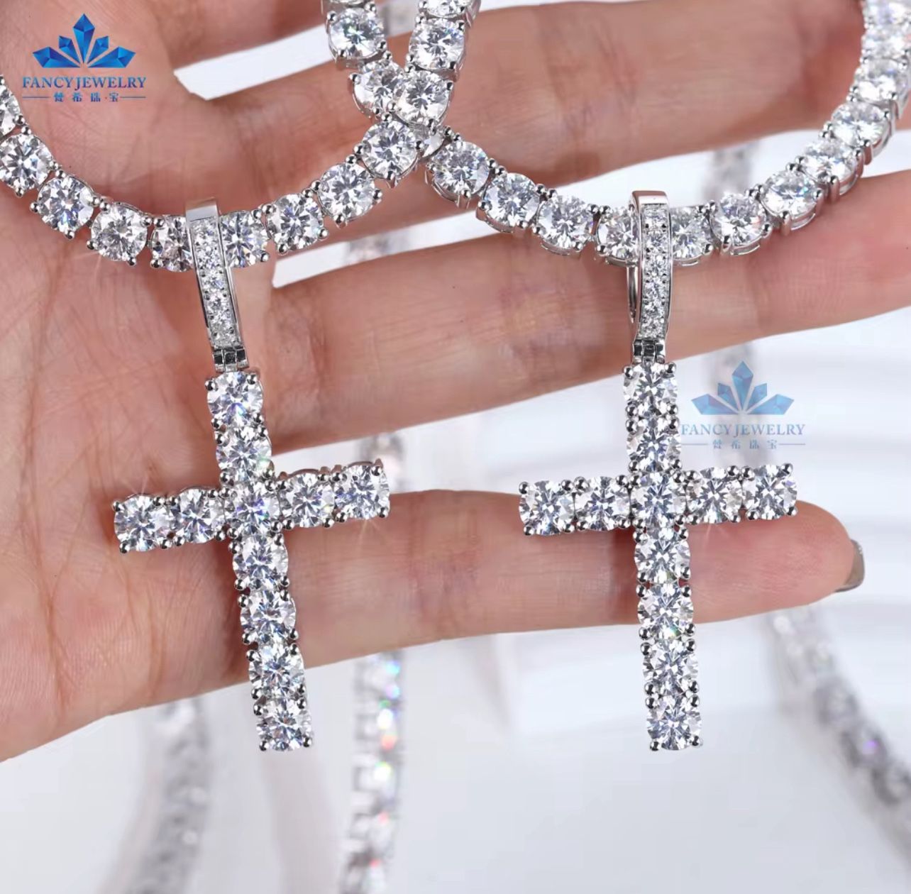 Moissanite Cross Pendant
