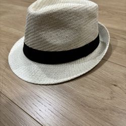 Amazon Women’s Cream Straw Fedora With Black Band 
