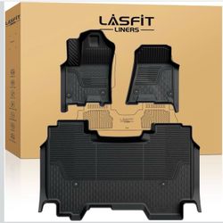 LASFIT All Weather TPE Custom Fit Floor Mats 2025 2026 Ram for Dodge Ram 1500 Crew Cab Without Rear Under-Seat Factory Storage Bucket Seat (Not for Qu