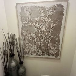 Large Floral Canvas Wall Art