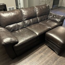 Leather Couch w/ Ottoman 