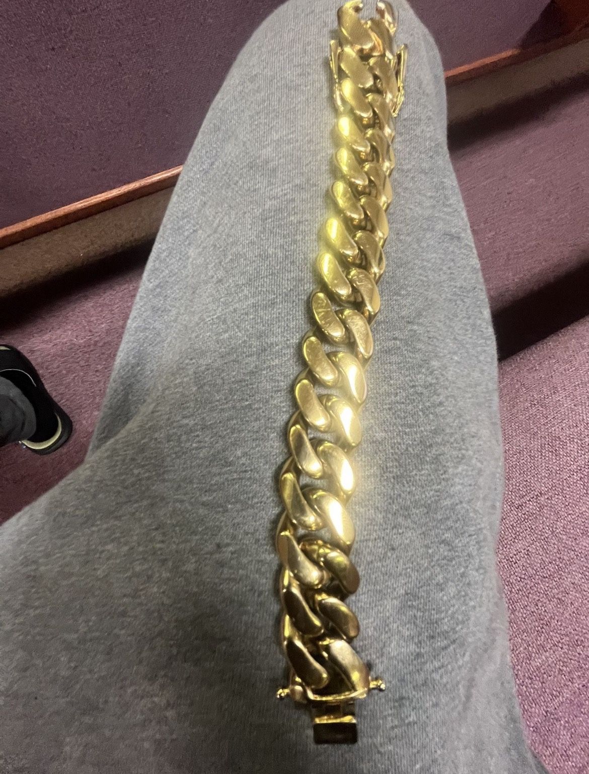 Miami Cuban Bracelet 14K Gold Read This Good 14K Gold It Just Not Plated !!!