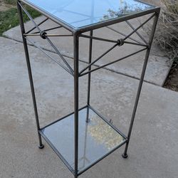 Metal & Glass End Table / Plant Stand