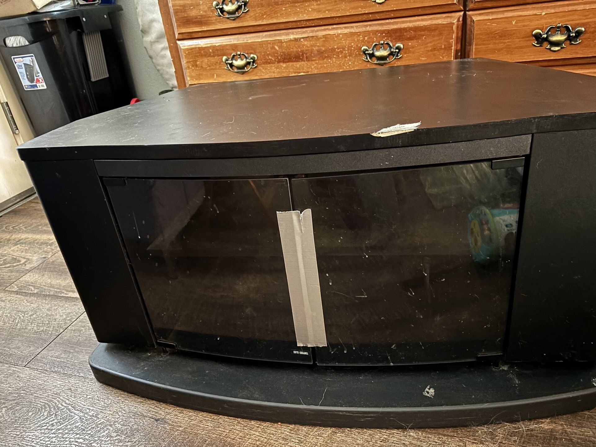 Tv Stand With Glass Open Doors