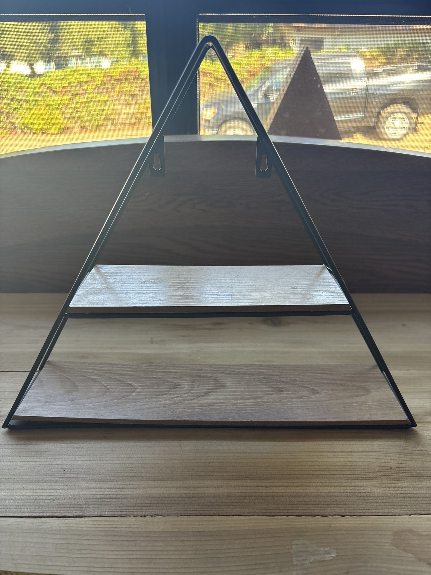 Two Tiered Triangle Hanging Wall Shelf