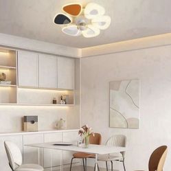 22 in. LED Indoor Dimmable White and Blue and Orange Smart Ceiling Fan Light with Remote and APP Control Oscillating Motor