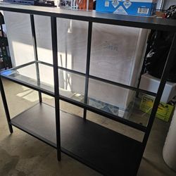 Glass/wood Shelf - Brown