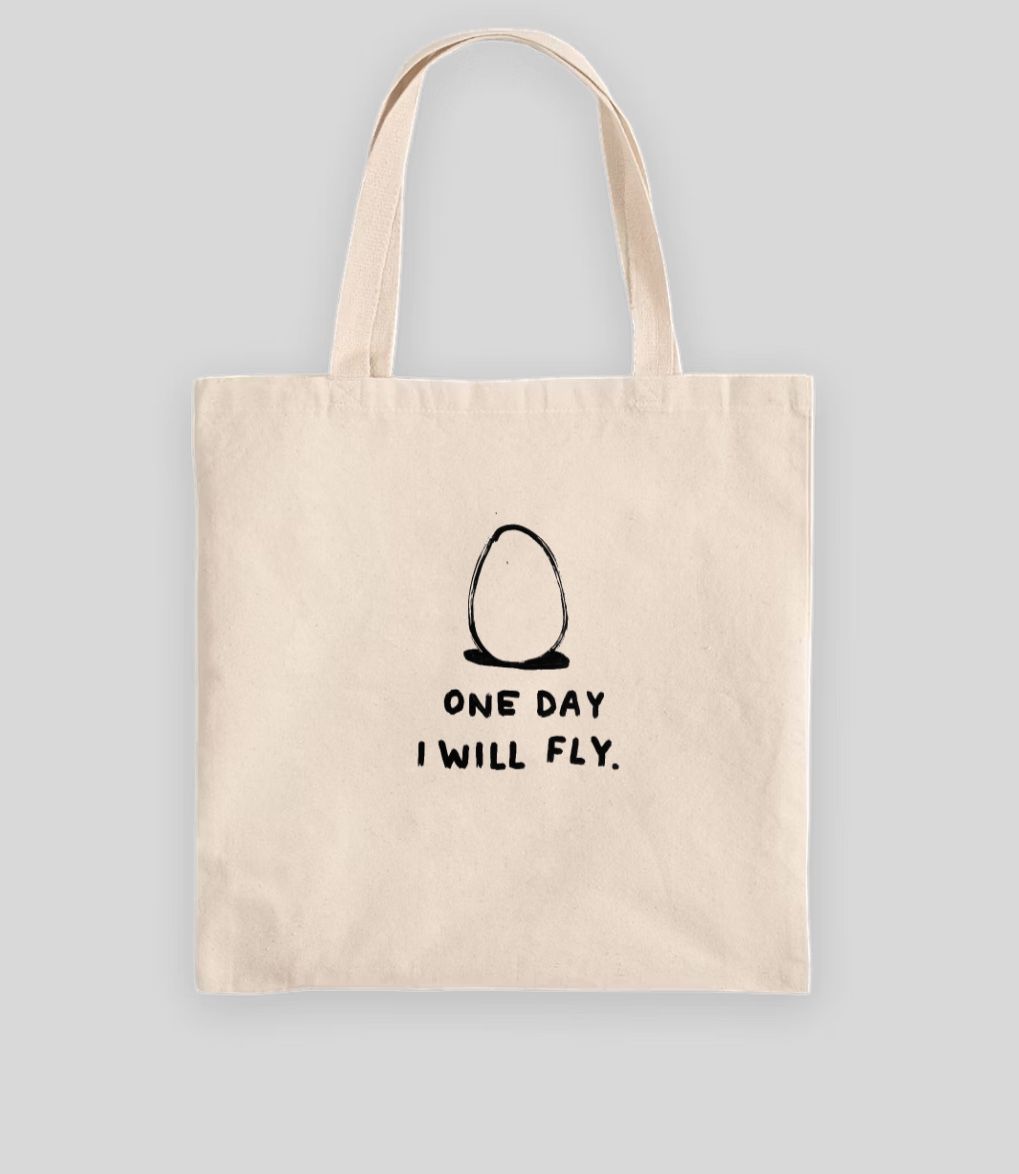 Funny Beige Canvas Tote Bag