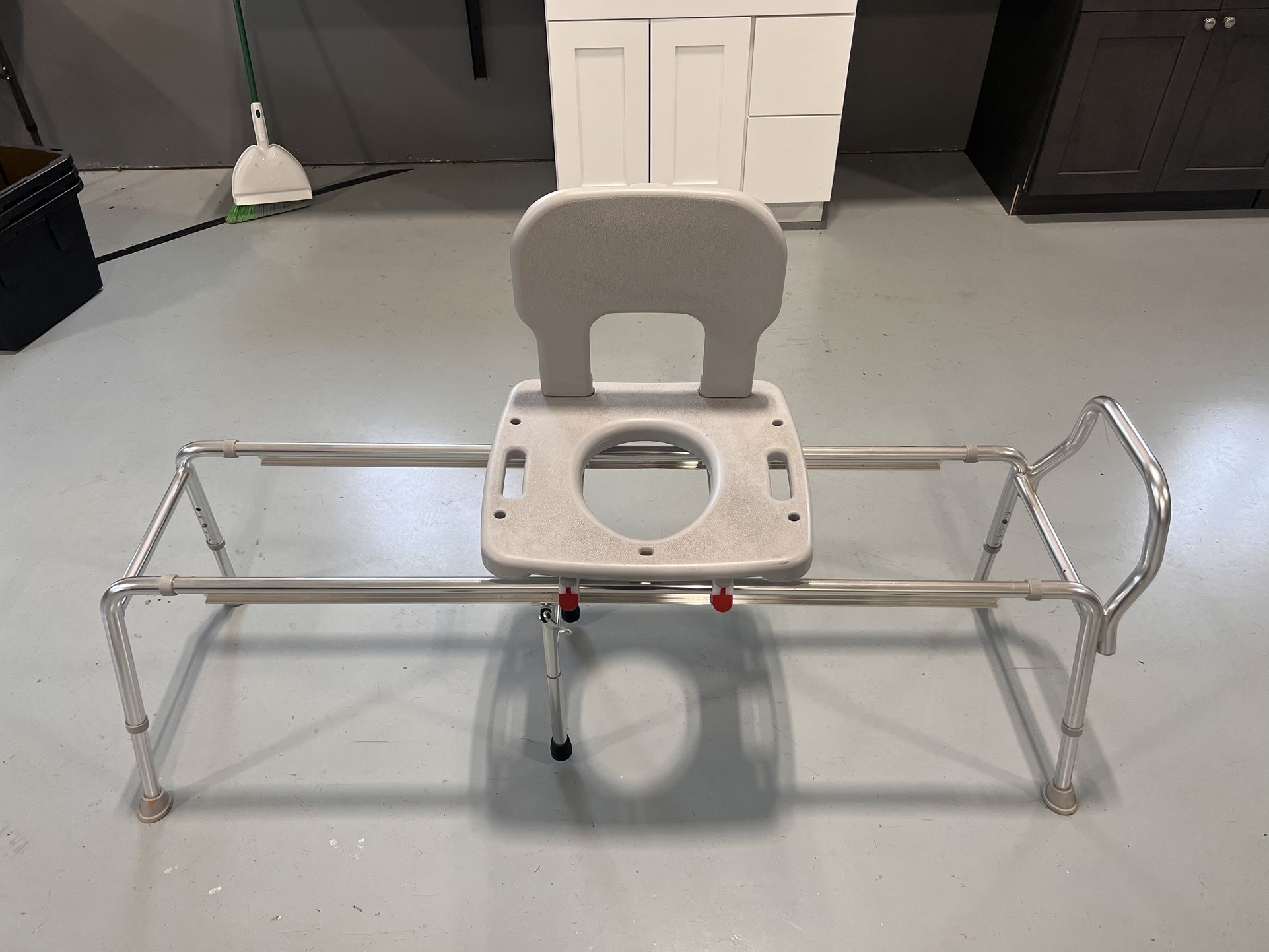 Eagle Health Supplies Toilet-to-Tub Sliding Transfer Bench and Shower Chair (XX Long)- Sliding system, Multiple Safety Features,