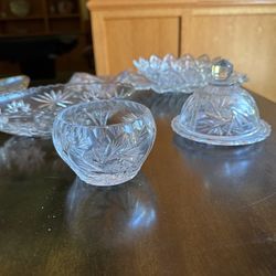 Antique Pitcher And 3 Glass 