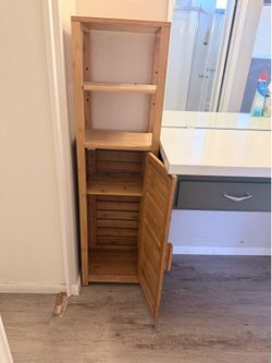 Bamboo bathroom cabinet/shelves