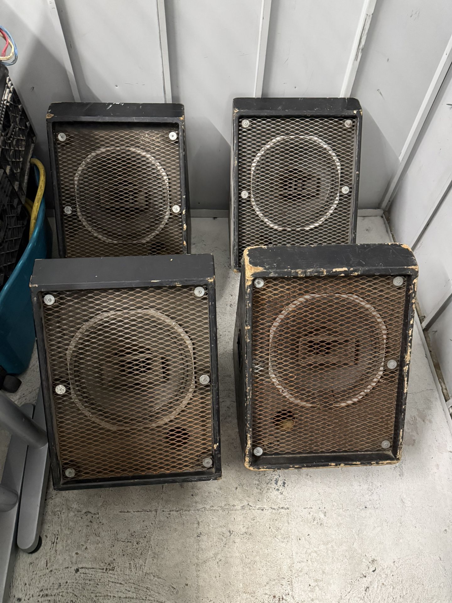 (4) Wood Cabinet Stage Monitor Speakers XLR - Vintage RARE