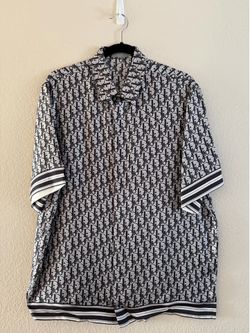 Dior Oblique Silk Short Sleeve Button Up size 38